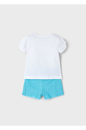Mayoral Kız Çocuk Şort Ve Tişört Takımı 3211 Mavi