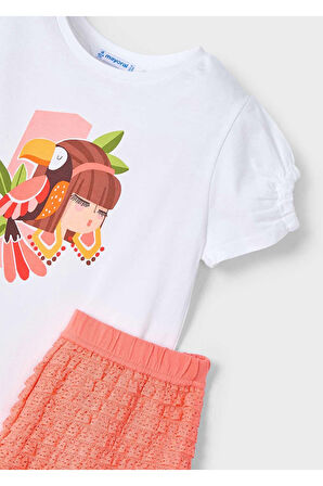 Mayoral Kız Çocuk Şort Ve Tişört Takımı 3211 Turuncu