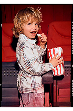 Mayoral Erkek Çocuk Ekose Kışlık Gömlek 4128 Bej