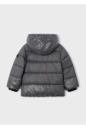 Mayoral Erkek Çocuk Kapüşonlu Dolgulu Parlak Kumaş Mont 4416 Gri