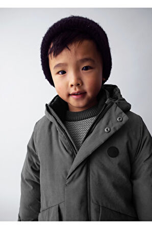 Mayoral Erkek Çocuk Kapüşonlu Uzun Parka Mont 4419 Siyah