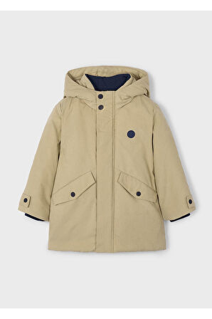 Mayoral Erkek Çocuk Kapüşonlu Uzun Parka Mont 4419 Bej