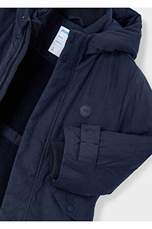 Mayoral Erkek Çocuk Kapüşonlu Uzun Parka Mont 4419 Lacivert