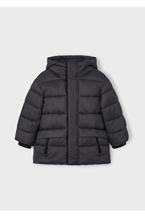 Mayoral Erkek Çocuk Kapüşonlu Uzun Şişme Dolgulu Mont 4422 Siyah