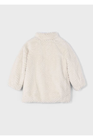 Mayoral Kız Çocuk Yumuşak Doku Kürk Manto Bej