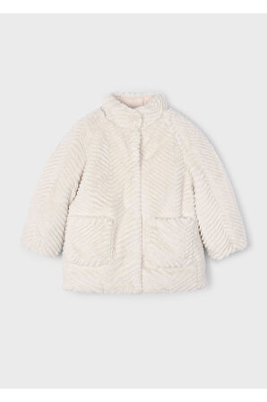 Mayoral Kız Çocuk Yumuşak Doku Kürk Manto Bej