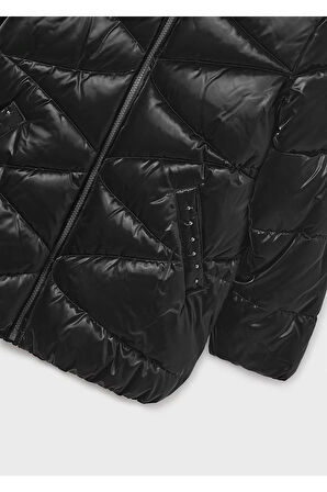 Mayoral Kız Çocuk Dolgulu Yumuşak Doku Uzun Kalın Kışlık Mont 7436 Siyah