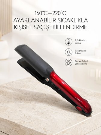 Mey İthalat 160°–220° Isı Ayarlı Saç Düzleştirici – Seyahat Tipi Hafif Model