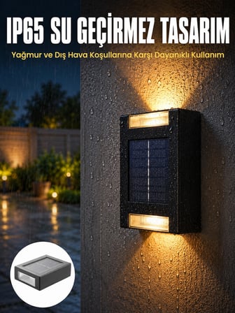 Mey İthalat Yeni Model Solar Çift Taraflı Duvar Lambası Dekoratif Duvar Lambası Yeni Nesil