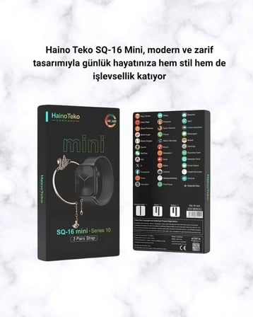 Mey İthalat Akıllı Saat SQ-16 Mini Series 10 | Unisex Tasarım, Sağlık ve Spor Takibi