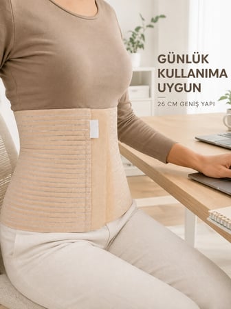 Mey İthalat 26 cm Karın Korsesi 4 Kademeli Ayarlanabilir Abdominal Bel Destek Korsesi