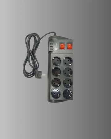 Mey İthalat Termal Korumalı 8 Prizli 3 USB’li Uzatma Kablosu Yeni Nesil