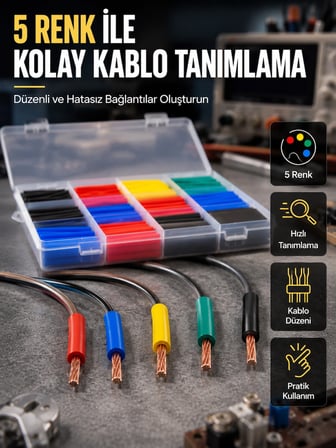 Mey İthalat 560 Parça Isı Makaron Seti Elektrik, Otomotiv ve Elektronik İçin Profesyonel İzolasyon Kiti
