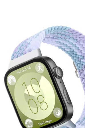 Huawei Fit 4 Star Kordon - Lila-Beyaz