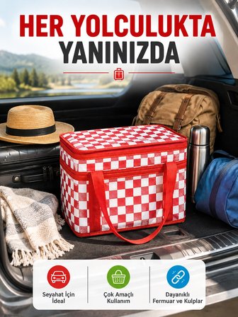 Mey İthalat 25 Litre Isı Yalıtımlı Termos Çanta Alüminyum Folyo İç Kaplamalı Piknik Çantası