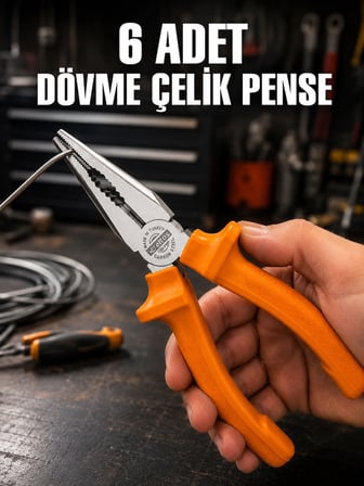 6 Adet Dövme Çelik Pense El Aleti Seti