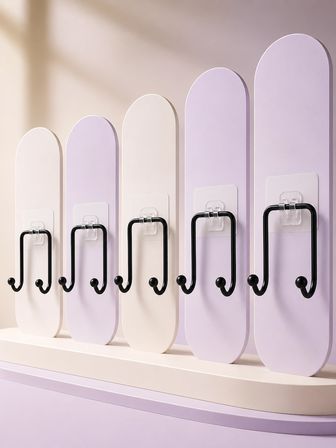 Mey İthalat 5'li Yapışkanlı Askı Seti Mutfak Banyo ve Ev İçin Çok Amaçlı Askılık