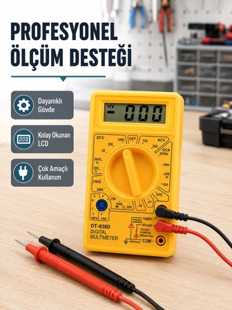 Mey İthalat Dijital Multimetre Ölçü Aleti AC DC Ölçüm ve LCD Ekranlı Yeni Nesil