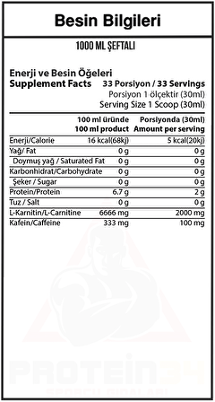 Hardline Thermo L-karnitin Sıvı 1000 ml Şeftali Aromalı