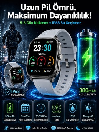 Mey İthalat Akıllı Saat Sesli Görüşme Bluetooth Bağlantılı Kablosuz Şarj Özelliği Yeni Nesil