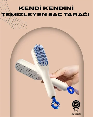 Mey İthalat Otomatik Temizlenen Ergonomik Saç Tarağı – Masaj Başlıklı