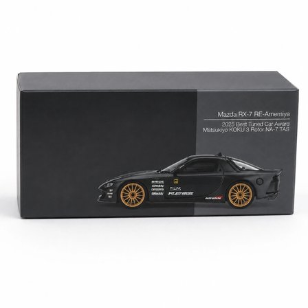 Mey İthalat Model Araç 1/64 Mazda RX-7 RE-Amemiya Matsukiyo KOKU 3 Rotor NA-7 TAS 2025 Best Tuned Car Award