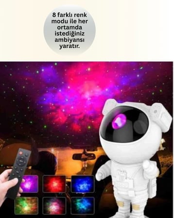 Mey İthalat Dekoratif ve Fonksiyonel Astronot Projeksiyon Aydınlatma