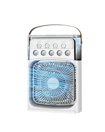 Mey İthalat Taşınabilir 3'ü 1 Arada Mini Fan | Nemlendirici + Soğutucu + Gece Lambası Yeni Nesil