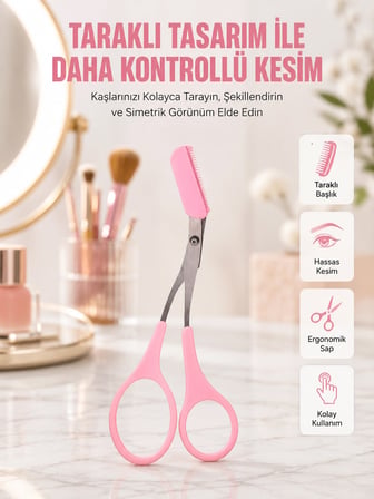 Mey İthalat Mini Taraklı Kaş Düzeltici – Hassas Şekillendirme ve Taşınabilir Tasarım