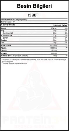 Olimp R-Weiler Shot 20 Ampul Preworkout Sıvı 40 Porsiyon Portakal