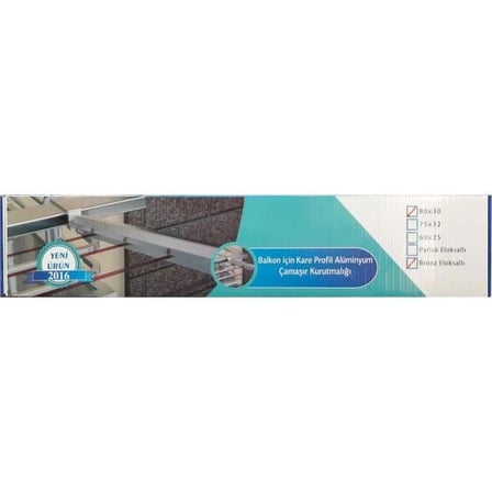 Koral Alüminyum Balkon Çamaşır Kurutma Askılığı 80x30