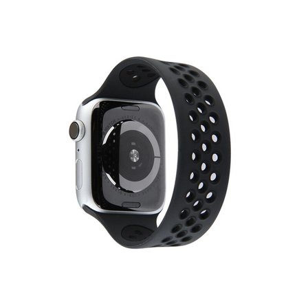 Watch 42mm Ayarlı Delikli Silikon Kordon - Siyah-Siyah