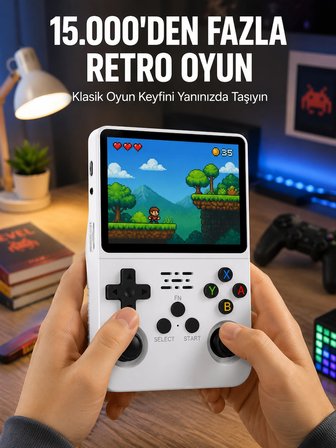 Mey İthalat Taşınabilir Retro Oyun Konsolu Geniş Ekran ve Çoklu Emülatör Desteği Yeni Nesil