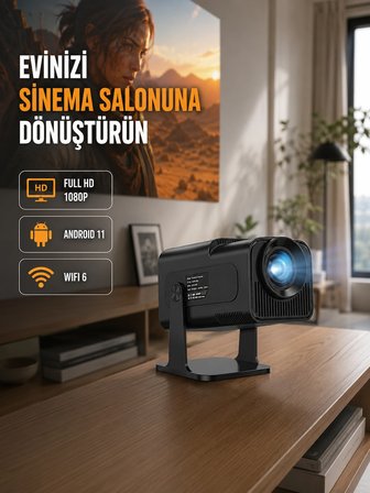 Mey İthalat 1.5 KG Ağırlığında, 4500 Retro Oyunlu Multimedya Projektör Yeni Nesil