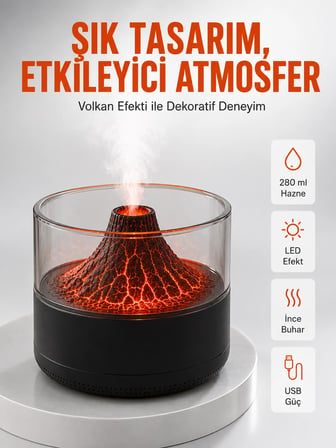 Mey İthalat Su Hazneli LED Işıklı Aromaterapi Difüzörü