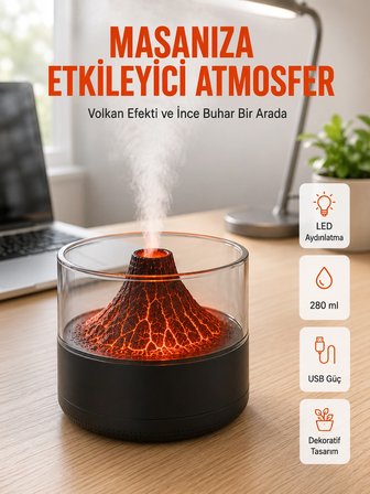 Mey İthalat Şık Tasarımlı Aromaterapi ve Nemlendirici Cihaz