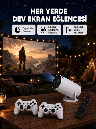 Mey İthalat Wi-Fi 6 ve Bluetooth 5.0 Destekli 4K Akıllı Projeksiyon Cihazı Yeni Nesil