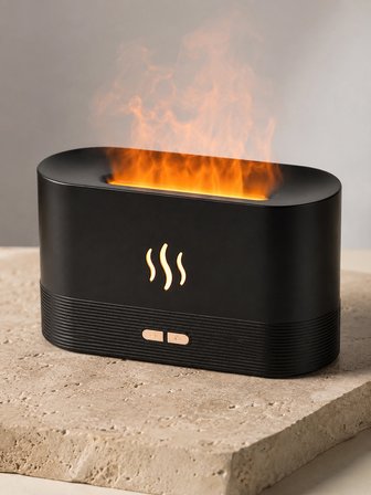 Mey İthalat LED Alev Efektli Hava Nemlendirici 9 12 Saat Kullanımlı Aroma Difüzörü
