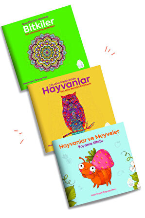 Zeynep Hızır - Çocuklar İçin Mandala - Boyama Seti (3 kitap)