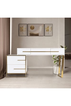MYJ8640 Metal Makyaj Masası Gold