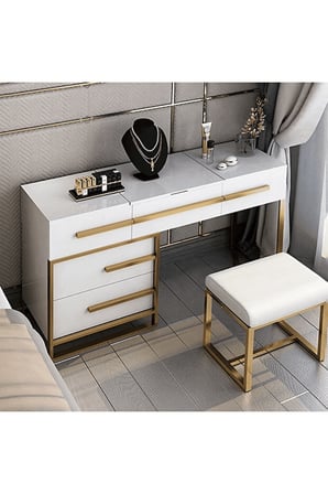 MYJ8640 Metal Makyaj Masası Gold