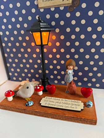 Kişiye Özel Işıklı Öğretmenler Günü Hediyesi  Kadın Öğretmen El Yapımı, Kalpten Mesajlı Dekoratif 