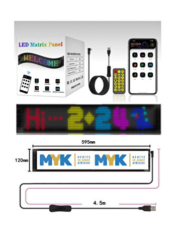 LED Matrix Kayan Yazı Panel | Araba Camı Ekranı | Telefonla Kontrol | Bluetooth Dijital Reklam Tabel