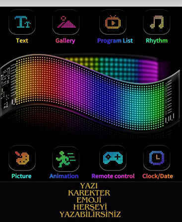 LED Matrix Kayan Yazı Panel | Araba Camı Ekranı | Telefonla Kontrol | Bluetooth Dijital Reklam Tabel