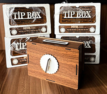 Tip Box Bahşiş Kutusu ve Kumbara (5’li Paket) Nostaljik Radyo Görünümlü  Tipbox