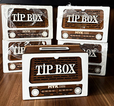 Tip Box Bahşiş Kutusu ve Kumbara (5’li Paket) Nostaljik Radyo Görünümlü  Tipbox