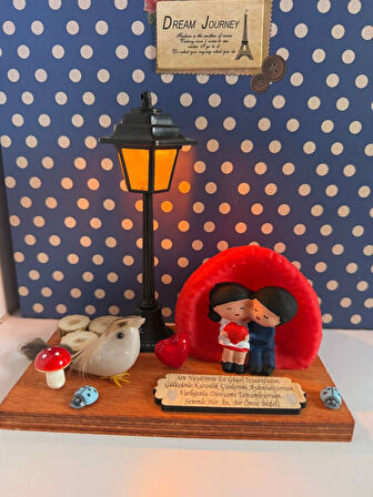 14 Şubat Sevgililer Günü Romantik Işıklı Biblo Özel Tasarım Sevgiliye Hediye  14 Şubat Sevgililer Gü