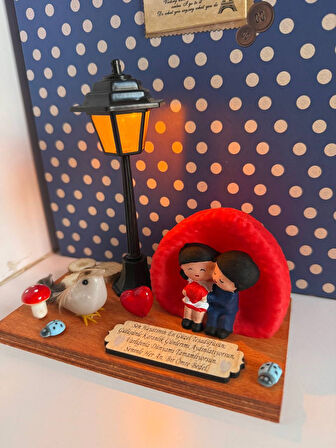 14 Şubat Sevgililer Günü Romantik Işıklı Biblo Özel Tasarım Sevgiliye Hediye  14 Şubat Sevgililer Gü