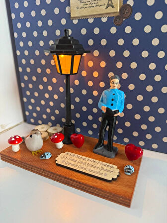 Kişiye Özel Işıklı Öğretmenler Günü Hediyesi  Erkek Öğretmen El Yapımı, Kalpten Mesajlı Dekoratif La