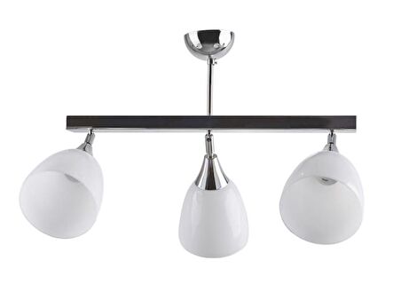 MYLİGHTS  MODERN ÜÇLÜ MAFSALI HAREKETLİ KROM AVİZE OPAL CAM  SIRALI  ÜÇLÜ PLOFONYER AVİZE